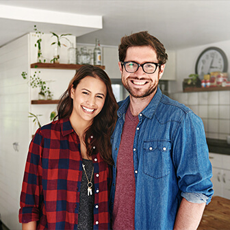 a couple posing for a picture